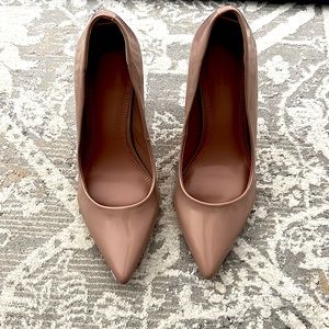 Nude wide heels